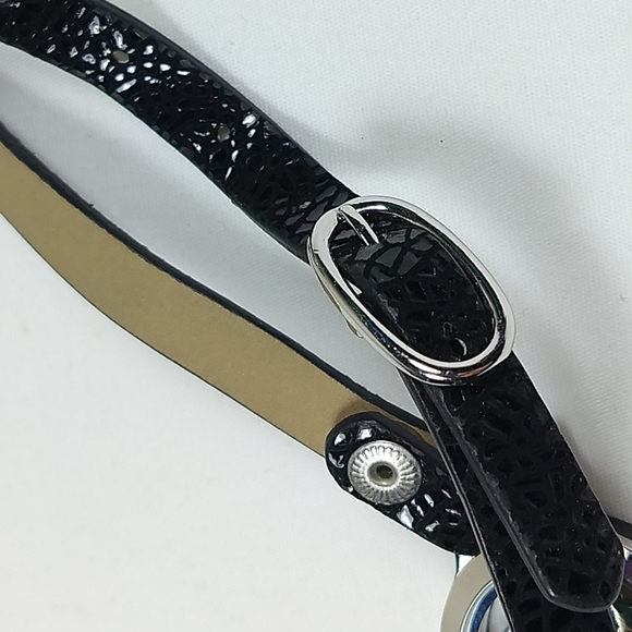 Origami Owl Wrap Bracelet Floating Locket Skull Music Note Peace Sign Black - Picture 6 of 6